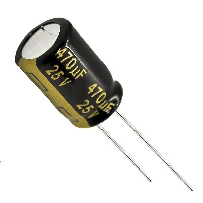[RAW] 1 x Aluminum Electrolytic Capacitor 470uF 25V 20% 10x16mm FM Radial Panasonic - EEU-FM1E471