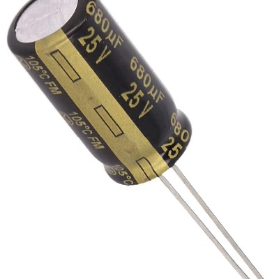 [RAW] 1 x Aluminum Electrolytic Capacitor 680uF 25V 20% 10x20mm FM Radial Panasonic - EEU-FM1E681