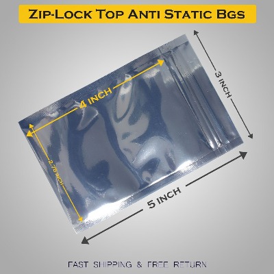 [RAW] 1 x Anti Static Shielding ESD Bags 3" x 5" Zip Reclosable Seal