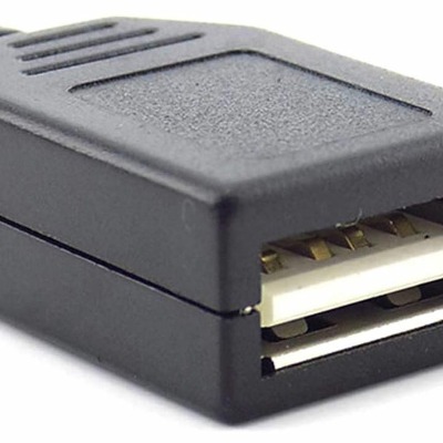 5 x USB 2.0 Connector Type A Port Socket with Black Plastic Cover DIY